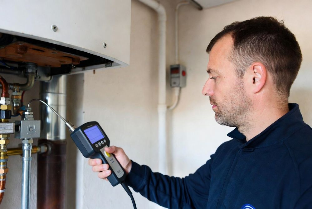 Contrôle d'une chaudière au détecteur de gaz